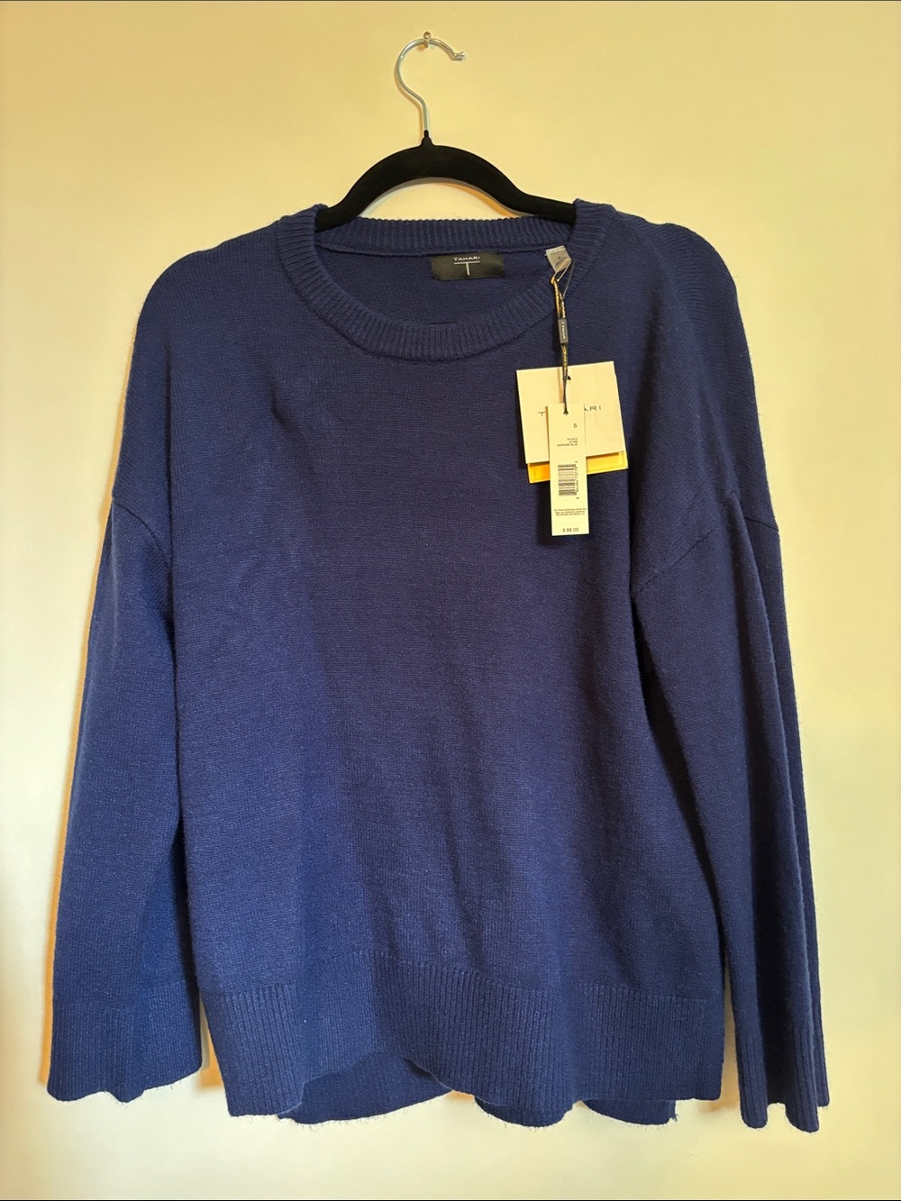 Tahari Relaxed Crewneck Sweater - Navy